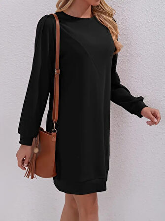 civetta Kadın Uzun Kollu Bisiklet Yaka Iki Iplik Elbise