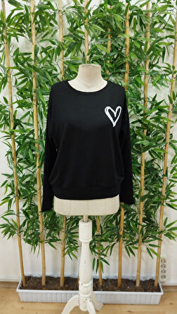 civetta Kadın Uzun Kollu Bisiklet Yaka Viskon Iki Iplik Bluz