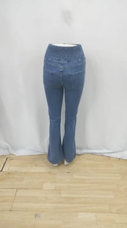 civetta Kadın Yüksek Bel Yanları Lastik önü Düğmeli Kot Pantolon