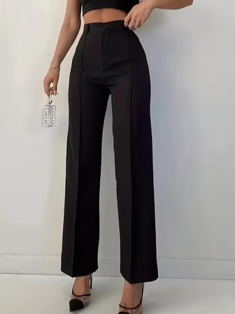 civetta Bordo Renk Yüksek Bel Maskülen Kesim Kumaş Pantolon