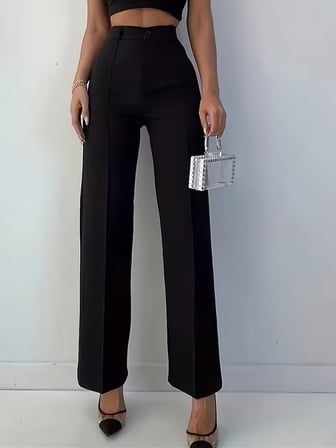 civetta Bordo Renk Yüksek Bel Maskülen Kesim Kumaş Pantolon