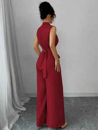 civetta Kadın Balıkçı Yaka Kolsuz Incili Beli Kuşaklı Uzun Janjan Tulum