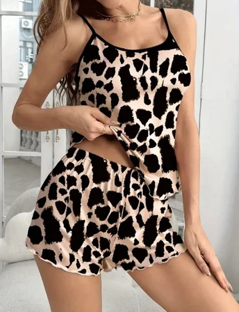 civetta Kadın Ip Askılı Yuvarlak Yaka Bluz Ve Short Süprem Ikili Takım