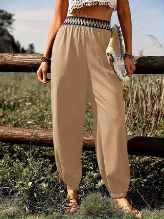 civetta Kadın Yüksek Bel Beli Lastikli Dökümlü Ve Beli şeritli Pera Pantolon