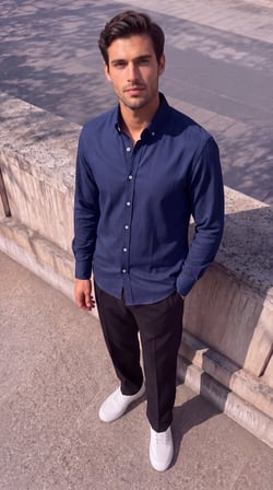 civetta Erkek Standart Kesim Gabardin Kumaş Uzun Kollu Gömlek