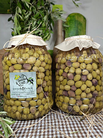 Aydın Yöresi Mudanya Cinsi Sofralık Tatlandırılmış Çizik Zeytin (3+3 Kg)