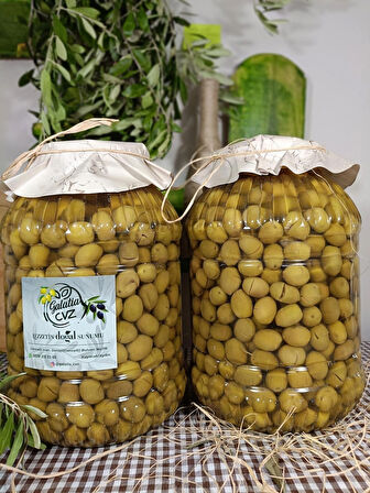 Aydın Yöresi Gemlik Cinsi Sofralık Tatlandırılmış Kırma Yeşil Zeytin 3+3 Kg