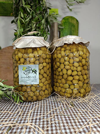 Aydın Yöresi Gemlik Cinsi Sofralık Tatlandırılmış Kırma Yeşil Zeytin 3+3 Kg