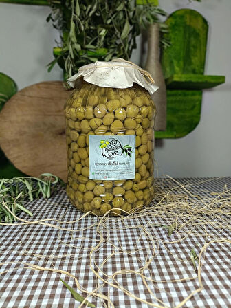 Aydın Yöresi Manzalina Cinsi Sofralık Tatlandırılmış Kırma Yeşil Zeytin 3 Kg