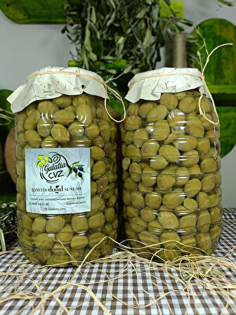 Aydın Yöresi Memecik Cinsi Sofralık Tatlandırılmış Kırma Yeşil Zeytin 2+2 Kg