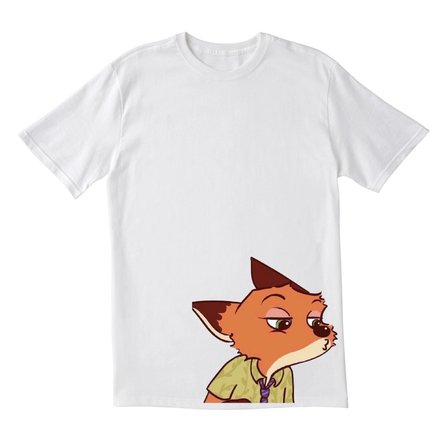 Sevgili Kombini Zootopia Nick ve Judy Baskılı Beyaz Oversize Polyester-Pamuk Karışım T-Shirt