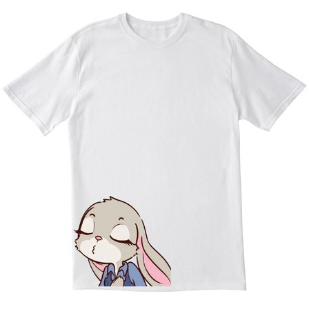 Sevgili Kombini Zootopia Nick ve Judy Baskılı Beyaz Oversize Polyester-Pamuk Karışım T-Shirt