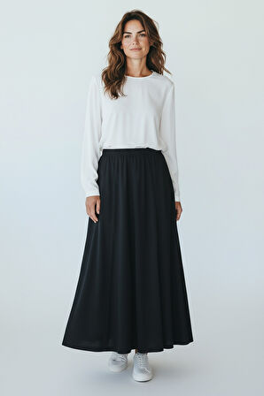 KADIN BELİ LASTİKLİ KALIN KIŞLIK BALIK ETEK