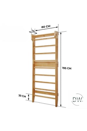 DizyWood Barfiksli Ahşap İsveç Duvarı – Tırmanma ve Egzersiz Merdiveni