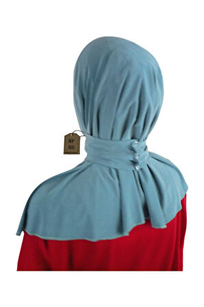 Çıtçıtlı Hijab , Penye Kumaş , Tesettür Bone , Hijab ,çıtçıtlı, Turkuaz Rengi