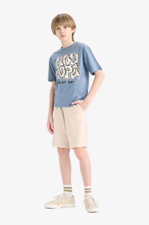 DeFacto Erkek Çocuk Beli Lastikli Cepli Pike Şort B5925A825SMBG603