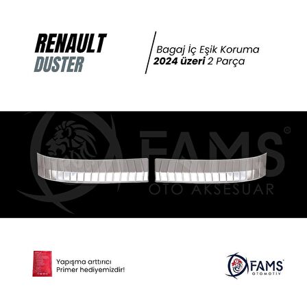 Renault Duster 2024 Üzeri Için Krom Bagaj Iç Eşik Koruma 2 Parça Paslanmaz Çelik