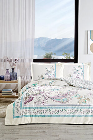 Özdilek Çift Kişilik Ranforce Nevresim Takımı Flor Bohemia Lila