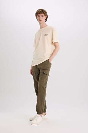 Regular Gabardin Jogger Pantolon Kargo Cepli Beli Paçası Lastikli