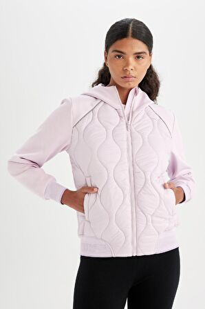 DeFactoFit Regular Fit Kapüşonlu Fermuarlı Çift Cepli Mont