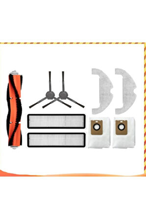 D10 s plus Uyumlu  çöp istasyonlu yedek filtre fırça paspas çöp torbası