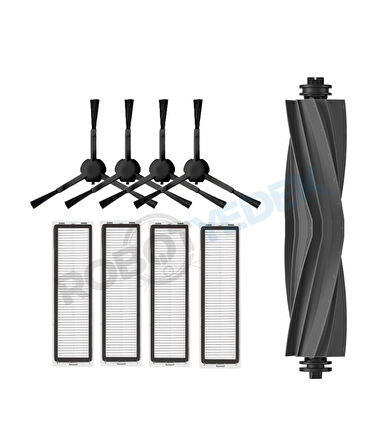 Dreame D10S D10S Pro Uyumlu Yedek Mopsuz Silikon Fırça Hepa Filtre Seti-9 Parça