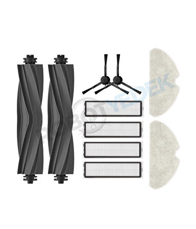 Dreame D10S D10S Pro Uyumlu Yedek Silikon Fırça Hepa Filtre Mop Seti-10 Parça