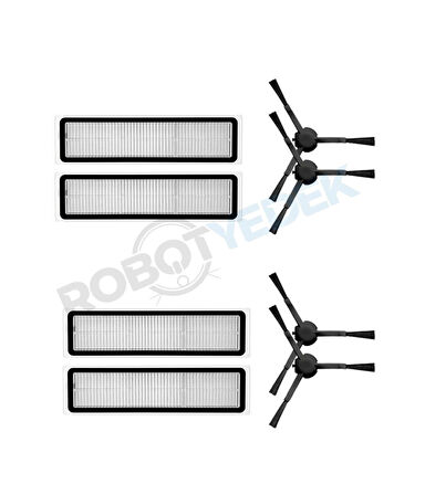 Dreame D10S D10S Pro Uyumlu Yedek Hepa Filtre ve Yan Fırça-8 Parça