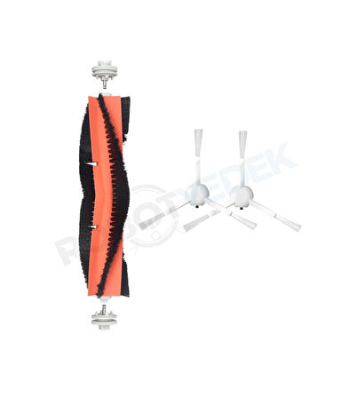 Dreame D10S D10S Pro Uyumlu Yedek Ana Fırça ve  Beyaz Yan Fırça-3 Parça