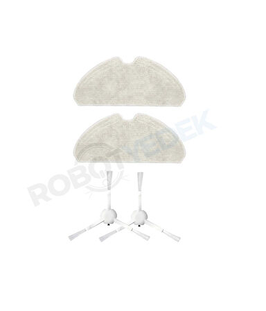 Dreame D10S D10S Pro Uyumlu Yedek Mop ve Beyaz Yan Fırça-4 Parça