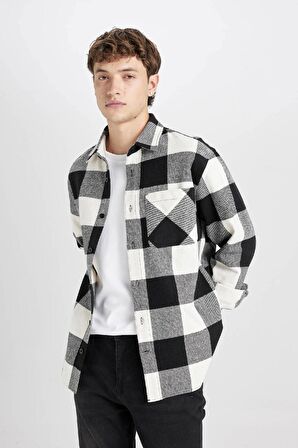 DeFacto Regular Fit Kareli Oduncu Uzun Kollu Gömlek D3298AX24WNBK81