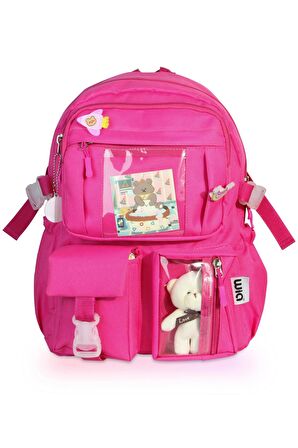 Wia Kawaii Kore Tarzı Ayıcıklı İlkokul ve Beslenme Çantası