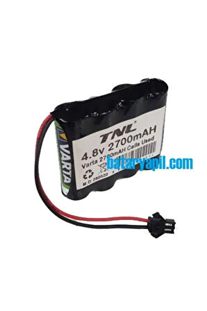 4.8v 2700mah Varta Pilli Oyuncak Araba Pili Siyah Soket