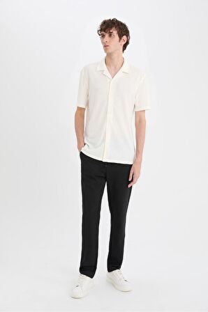 DeFacto Jogger Pantolon Basic Düz Beli Bağcıklı Cepli Düz Paça C6022AX24AUBK81