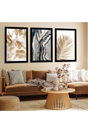 GOLD AYNALI PLEKSİ ÇERÇEVELİ TROPİKAL ORMAN GÜNBATIMI MANZARA TABLO