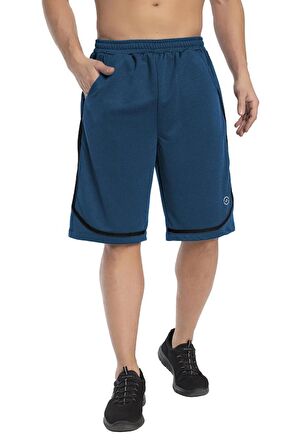 Crozwise Çift Şeritli Astarsız - Erkek Mavi Basketbol Şortu - 3194-11