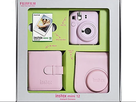 FUJIFILM Instax Mini 12 Bundle Box Anlık Fotoğraf Makinesi Çiçek Pembesi