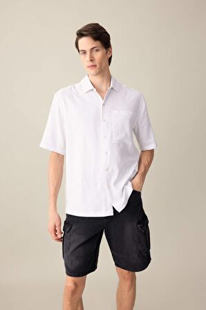 DeFacto Relax Fit Yazlık Polo Yaka Kısa Kollu Gömlek C1110AX24SMWT55