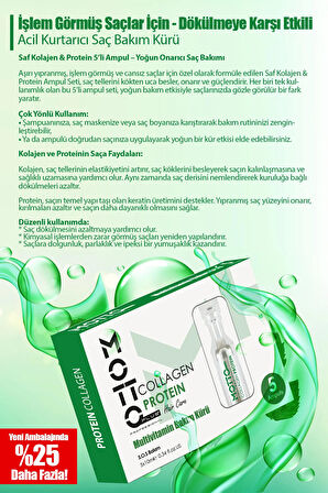 Motto Plus Professional Yıpranmış Saçlar Için Şok Bakım & Saç Vitamini 5li Ampul