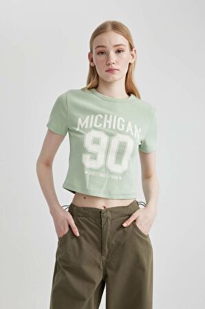 DeFacto Coool Fitted Baskılı Kısa Kollu Tişört B7064AX24SMGN1132