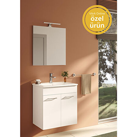 VitrA Ardea 67074 Banyo Dolabı Seti Kapaklı 60 cm Parlak Beyaz