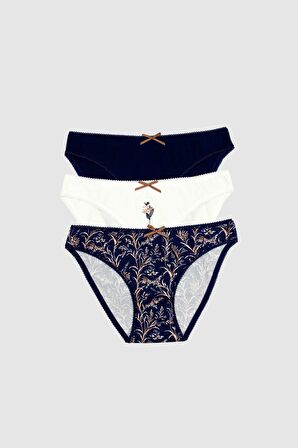 3'lü Paket Paradıse 2700 Pamuklu Basic Desenli Brief Külot