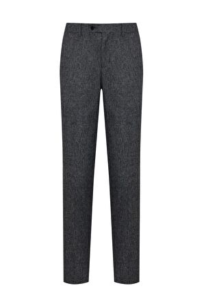 Lacivert Desenli Slim Fit Kumaş Pantolon | 42