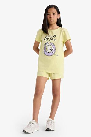 Kız Çocuk Regular Fit Baskılı 2'li Pijama Takımı