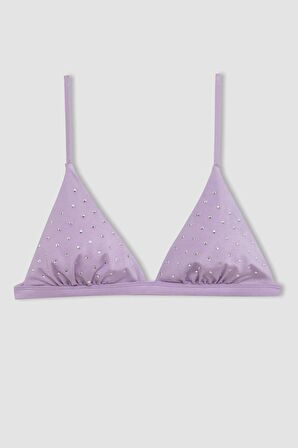 DeFacto Regular Fit Desenli Üçgen Bikini Üstü-Fall in Love C4421AX24HSPR33