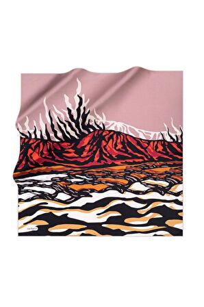 Cacharel Siyah-Camel  Zebra Desen Tivil İpek Eşarp 7825313-991