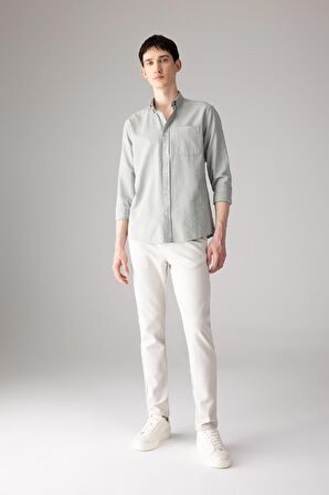 DeFacto Regular Fit Polo Yaka Oxford Basic Düz Uzun Kollu Gömlek A8028AX24SPGN1128