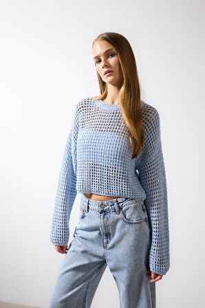DeFacto Regular Fit Bisiklet Yaka Kroşe Triko Kazak T4513AZ24SPBE303