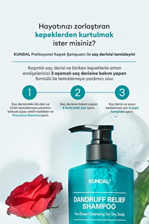 Kepek Karşıtı Bakım Şampuanı %68.5 Daha Az Kepek KUNDAL Dandruff Shampoo 500ml (White Musk)