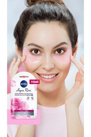 Nivea Aqua Rose Organik Gül Suyu İçerikli Nemlendirici Göz Maskesi, Hyaluron, Koyu Halka, Göz Torbası